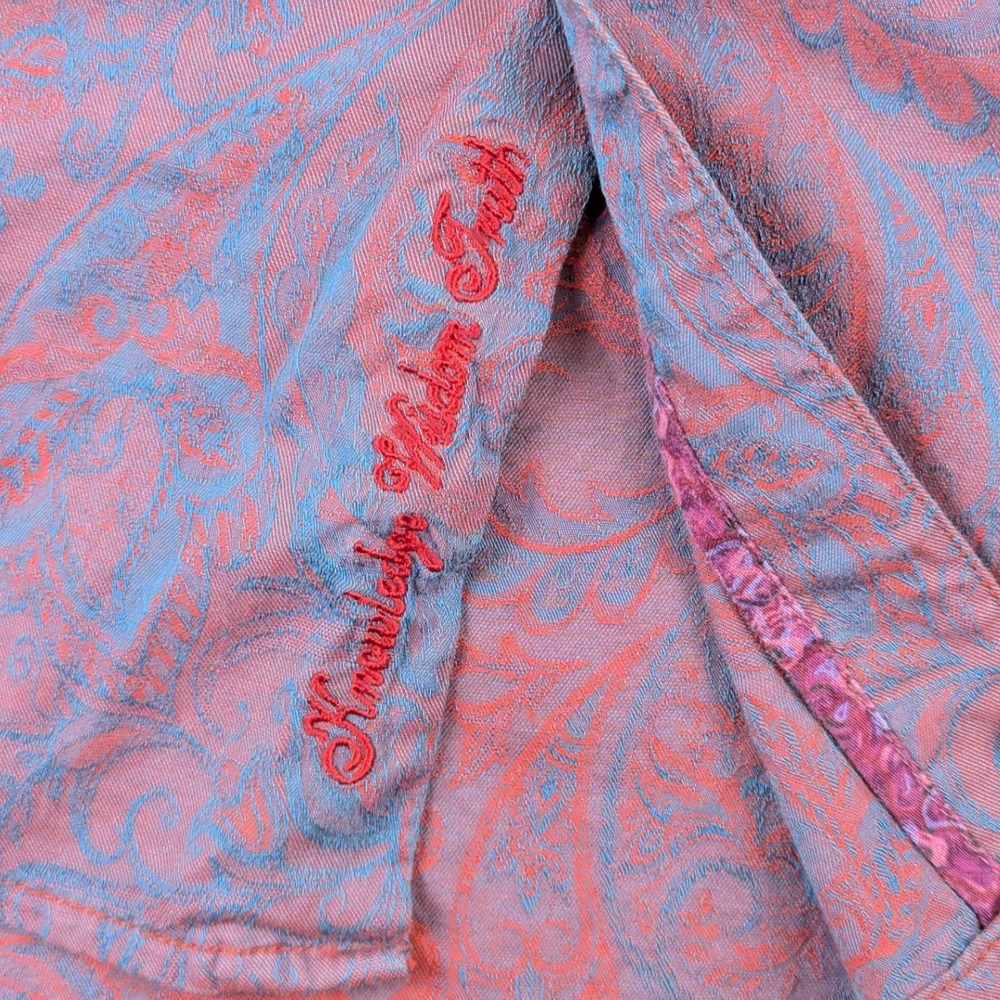 Robert Graham Mens XL Classic Fit Paisley Jacquard Button Down Shirt Red Blue - Picture 6 of 13